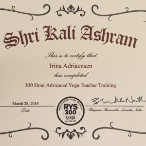 300hrs certificate tantra yoga