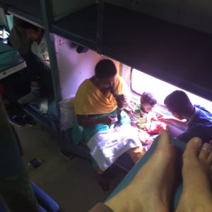 Overnight train ride in India