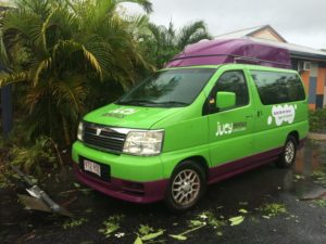 Hired van after cyclone